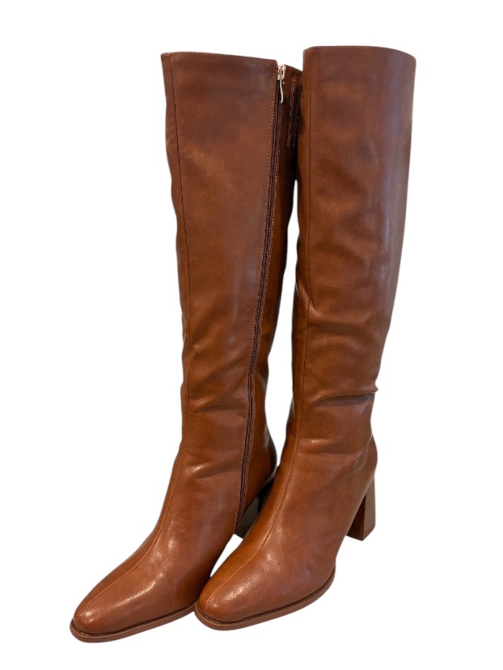 NWOT Faux Leather Over the Knee High Block Heel Boots